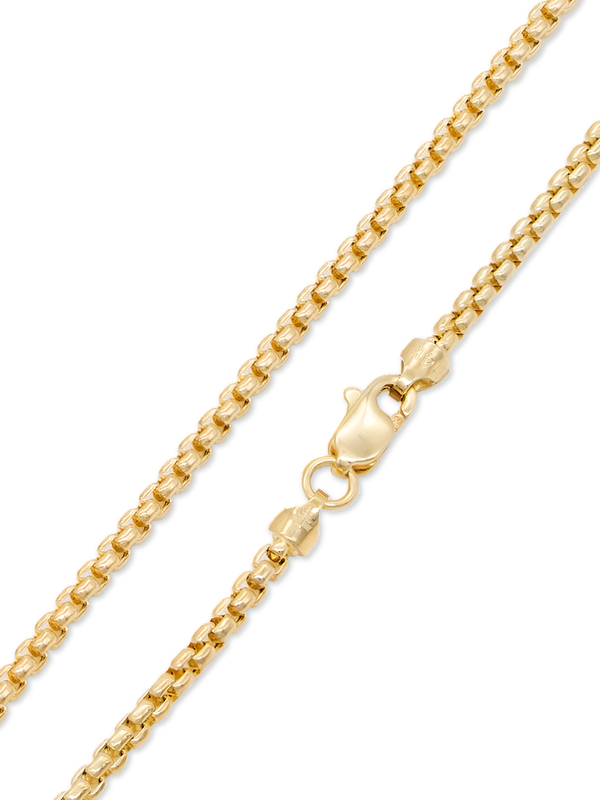 DEVATA Round Box Chain Necklace 14K Gold