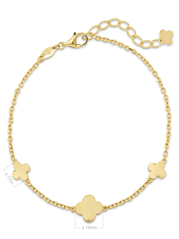 DEVATA Gold Clover Chain Bracelet