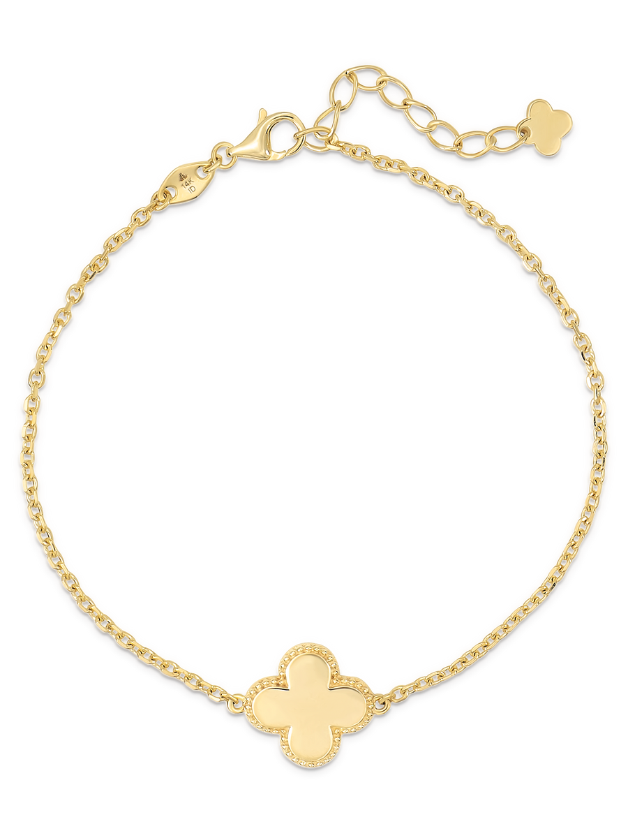 14K real gold good Clover Chain bracelet