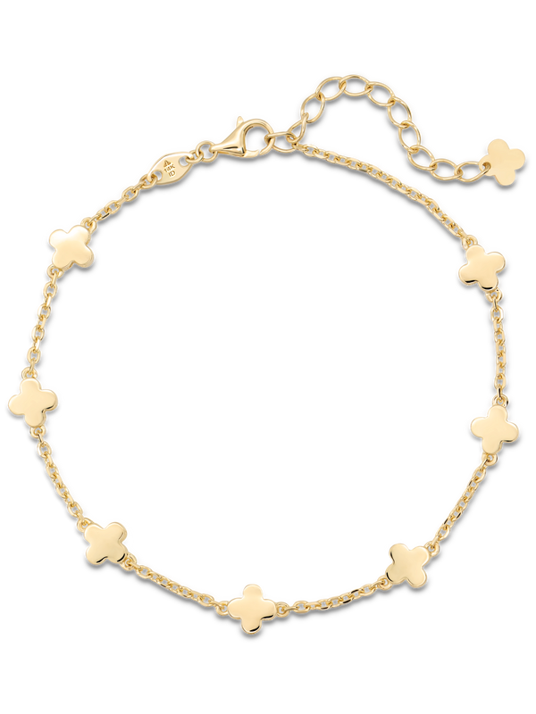 DEVATA Gold Clover Chain Bracelet