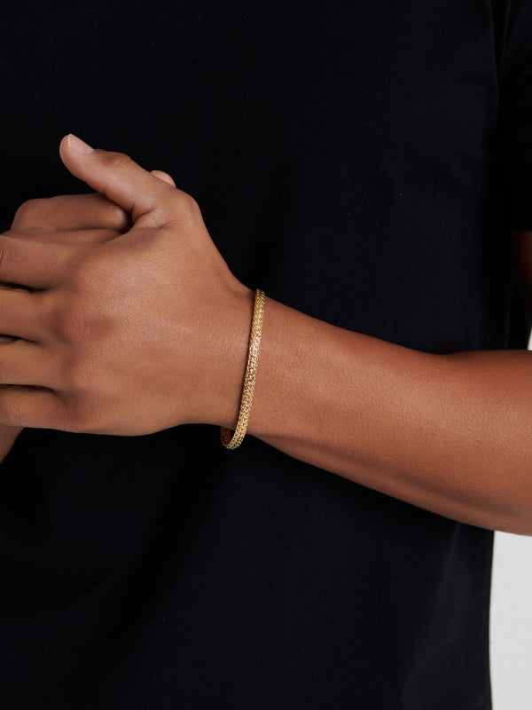 DEVATA Bali Dragon Bone Chain Bracelet Gold Plated Sterling Silver