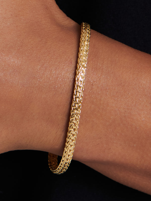 DEVATA Bali Dragon Bone Chain Bracelet Gold Plated Sterling Silver