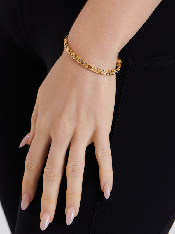DEVATA Bali Dragon Bone Chain Bracelet Gold Plated Sterling Silver