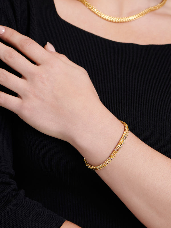 DEVATA Bali Dragon Bone Chain Bracelet Gold Plated Sterling Silver