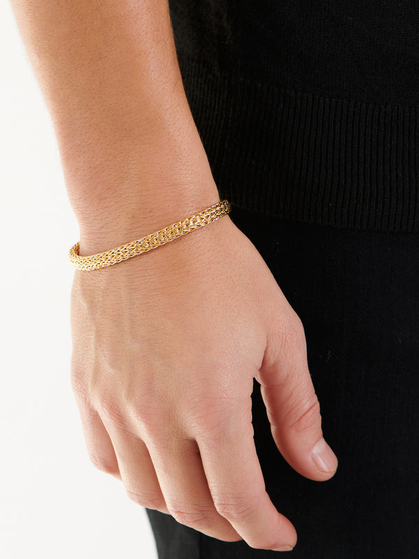 DEVATA Bali Dragon Bone Chain Bracelet Gold Plated Sterling Silver