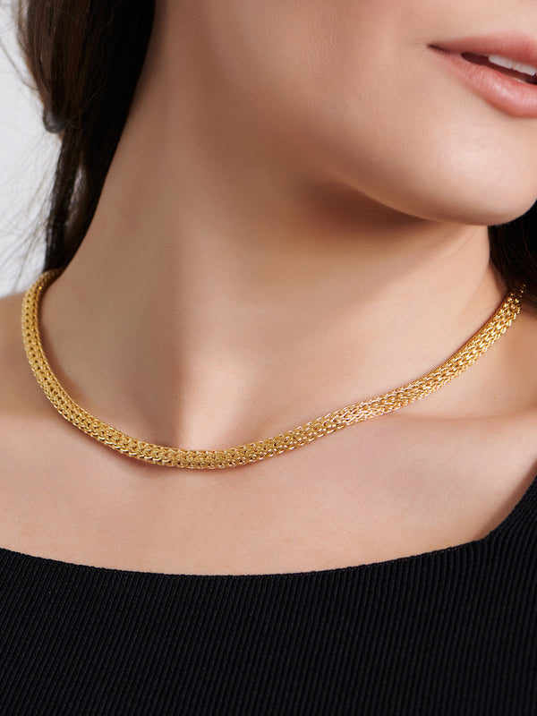 DEVATA Bali Dragon Bone Chain Necklace Gold Plated Sterling Silver