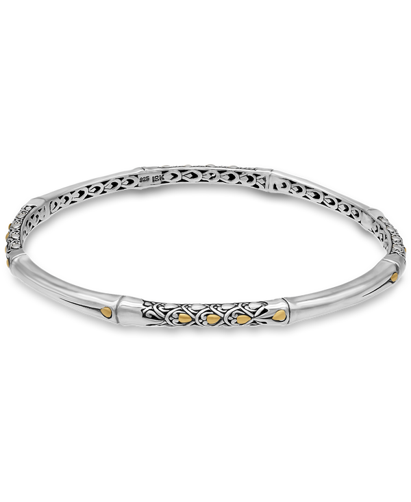 DEVATA Bali Gold Accent Sterling Silver Bangle Bracelet