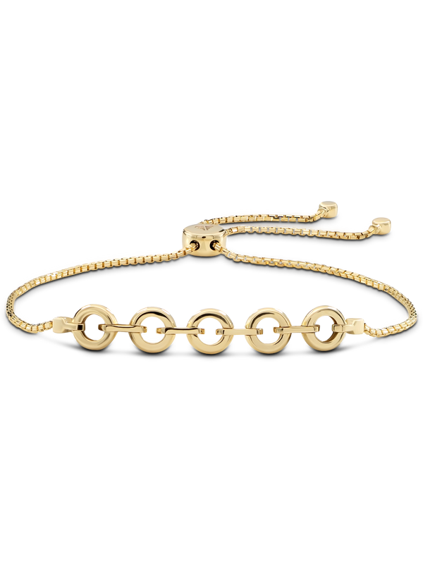 DEVATA Gold Cable Link Box Chain Slider Bolo Bracelet