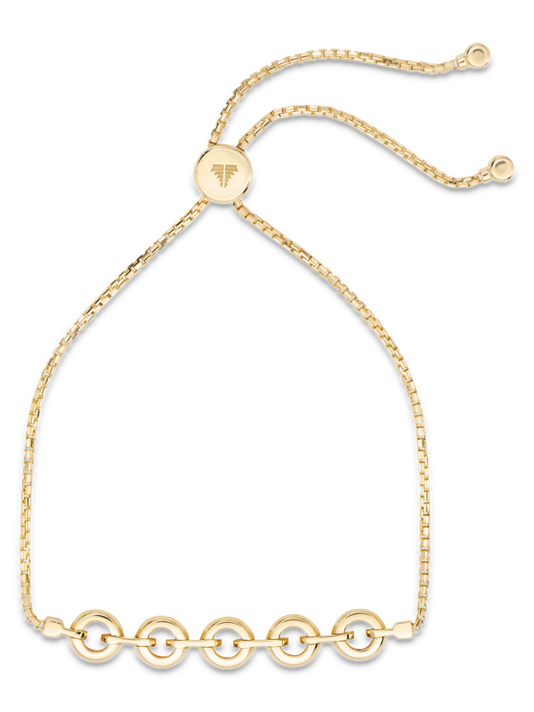 DEVATA Gold Cable Link Box Chain Slider Bolo Bracelet