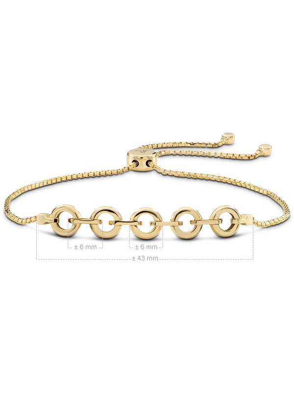 DEVATA Gold Cable Link Box Chain Slider Bolo Bracelet