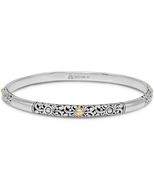 DEVATA Bali Jewelry  Bali Filigree Gold Accent Slide-on Bangle Bracelet