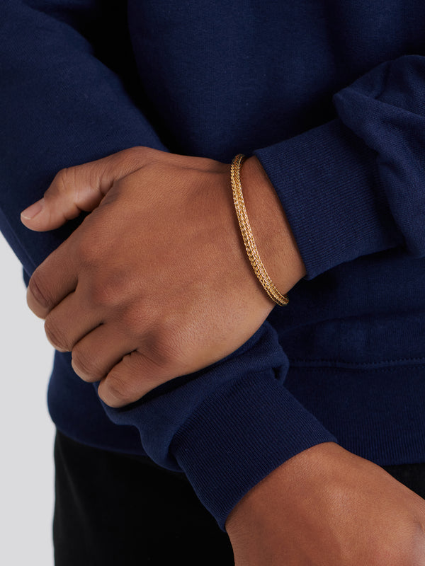 DEVATA Bali Foxtail Chain Bracelet Gold Plated Sterling Silver