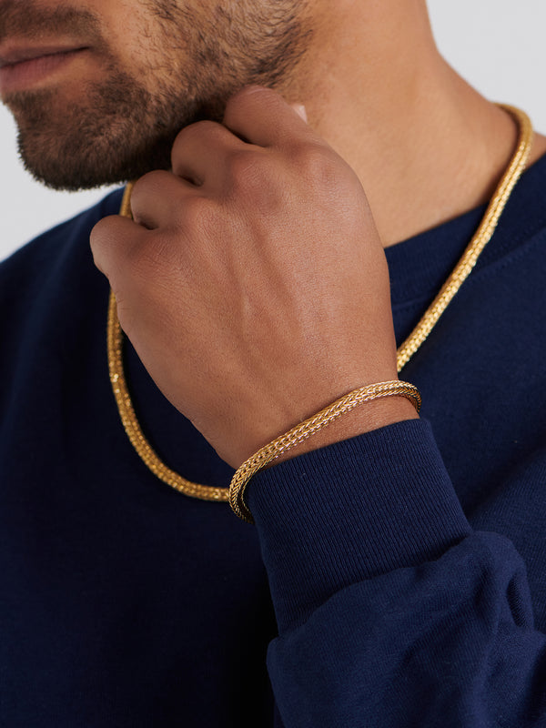 DEVATA Bali Foxtail Chain Bracelet Gold Plated Sterling Silver
