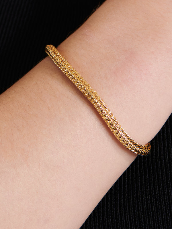 DEVATA Bali Foxtail Chain Bracelet Gold Plated Sterling Silver