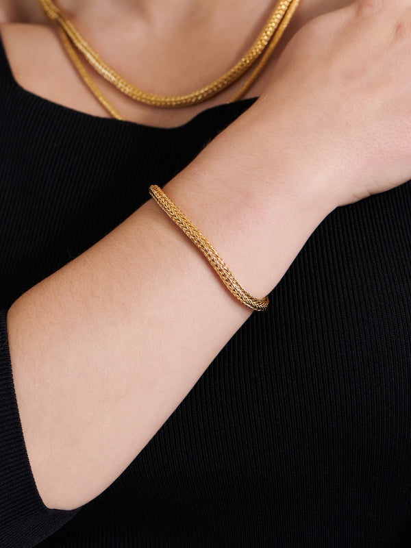 DEVATA Bali Foxtail Chain Bracelet Gold Plated Sterling Silver