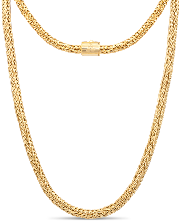 DEVATA Bali Foxtail Chain Necklace Gold Plated Sterling Silver