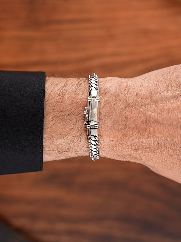 DEVATA Bali Snake Chain Bracelet Sterling Silver