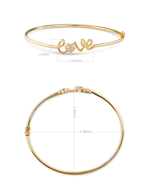 Love Script Bangle Bracelet