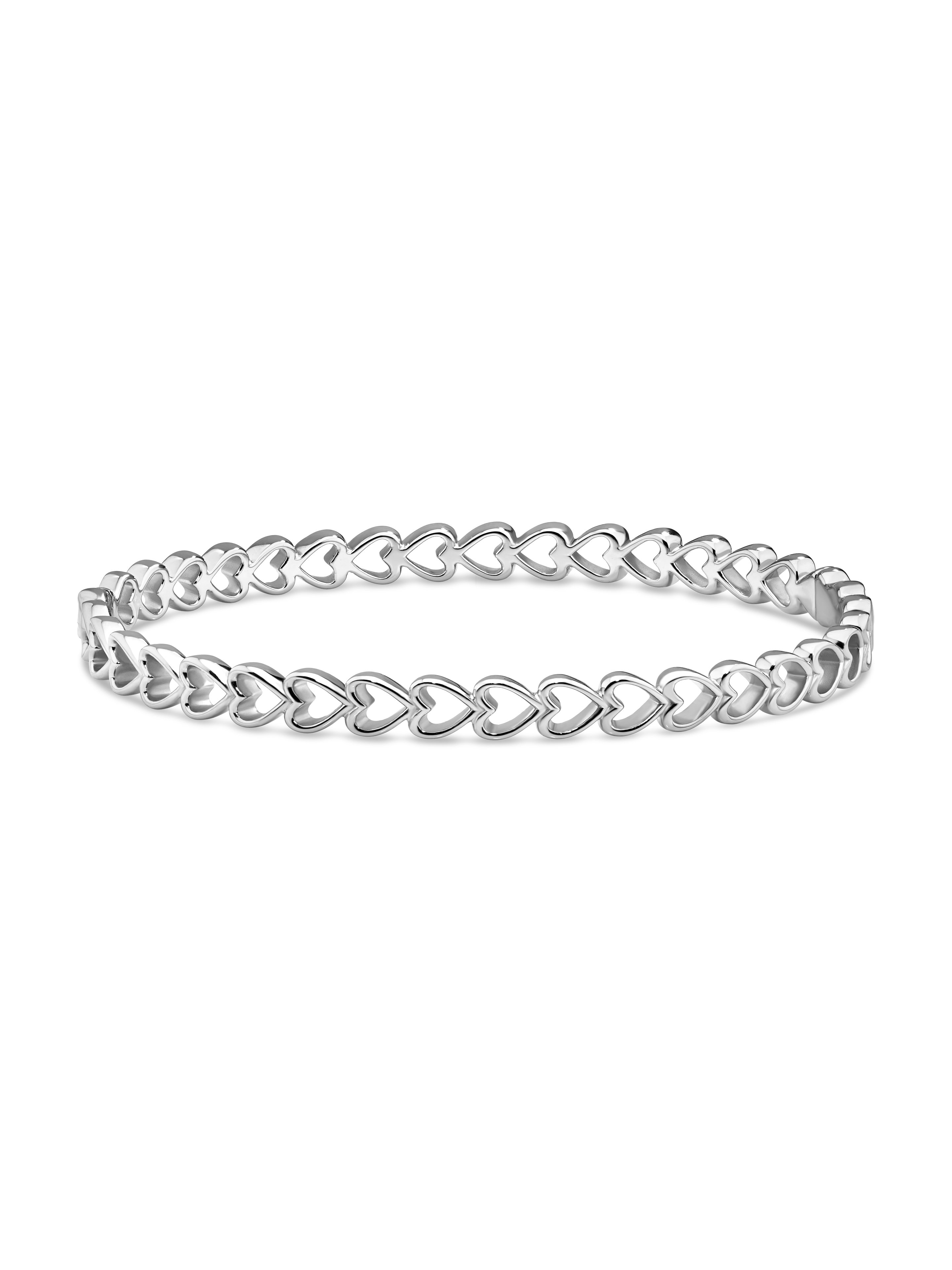Sterling Silver Open Heart Bangle Bracelet – DEVATA