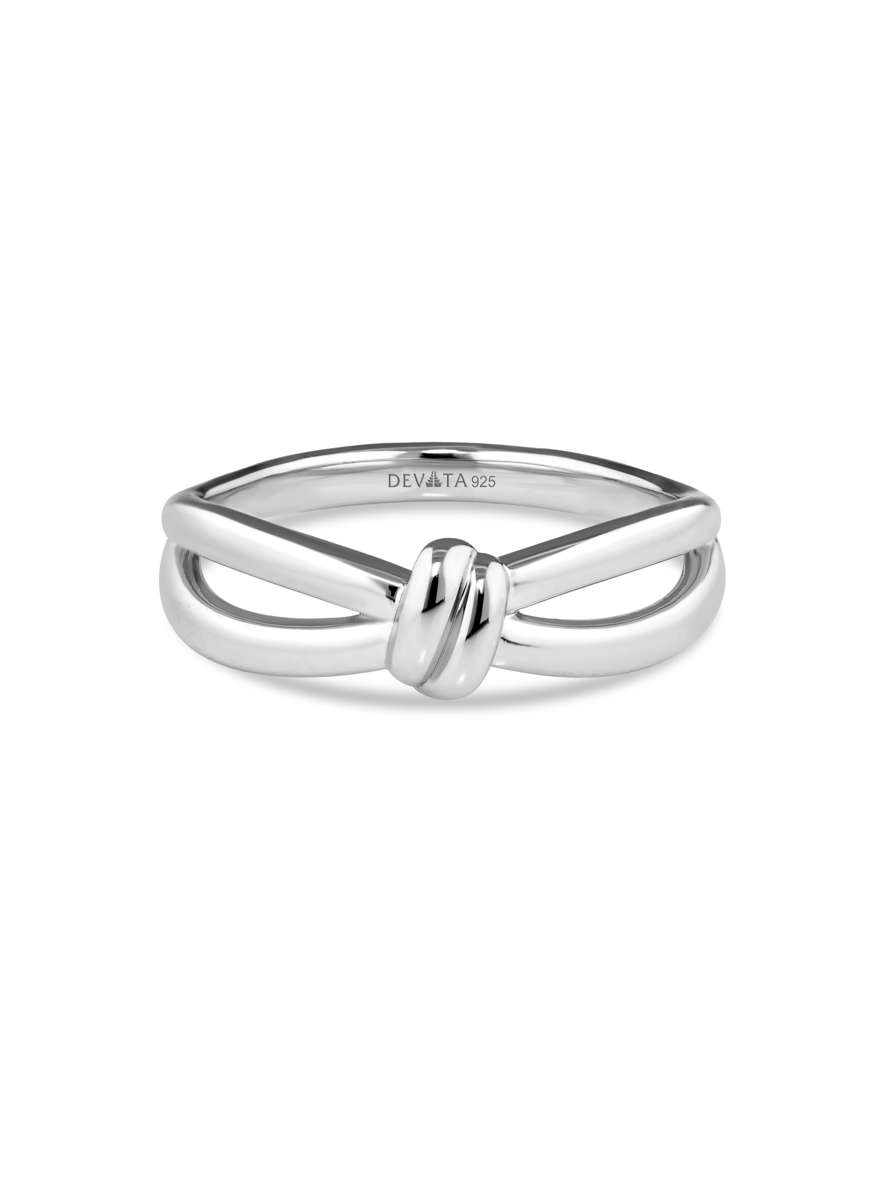 Sterling Silver Love Knot Ring - Silver Knot Ring - DEVATA