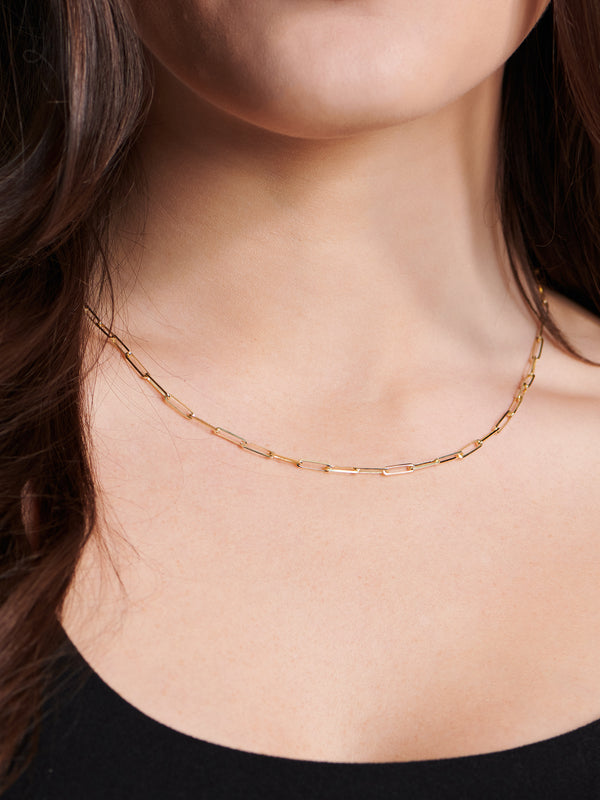 DEVATA Paperclip Chain Necklace 14K Gold