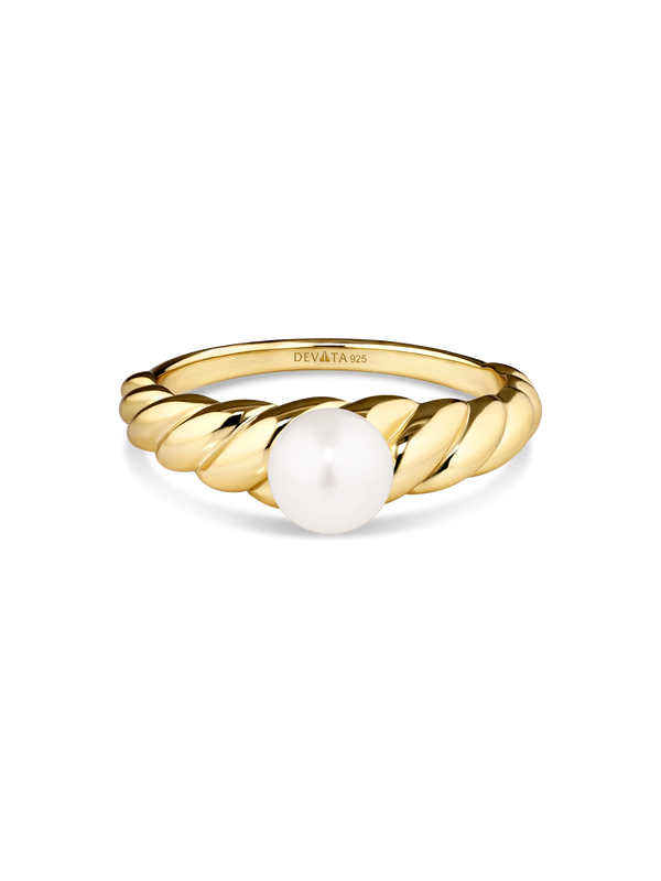Freshwater Pearl on Rope Ring