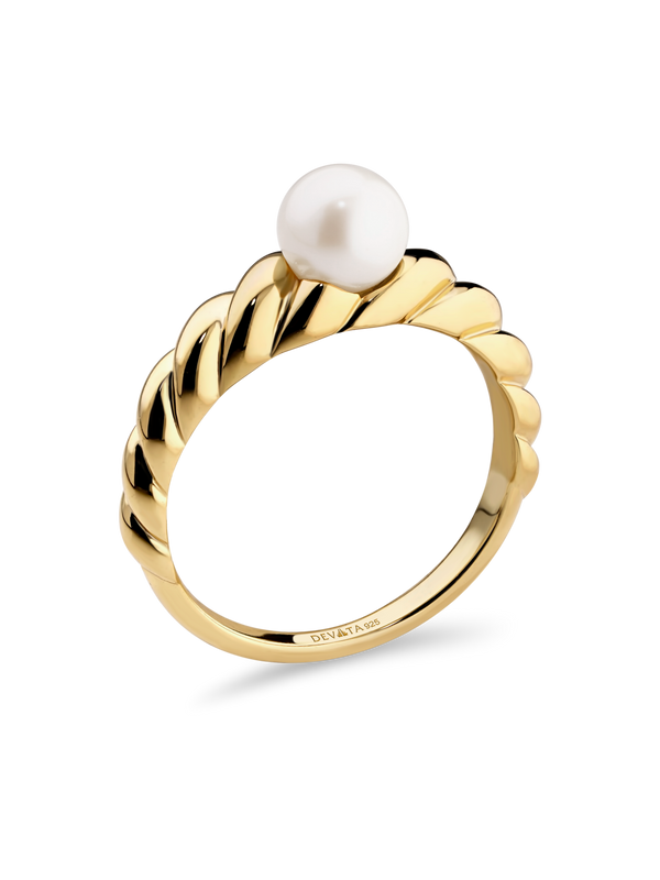 Freshwater Pearl on Rope Ring