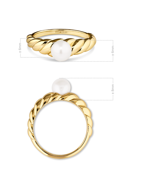 Freshwater Pearl on Rope Ring