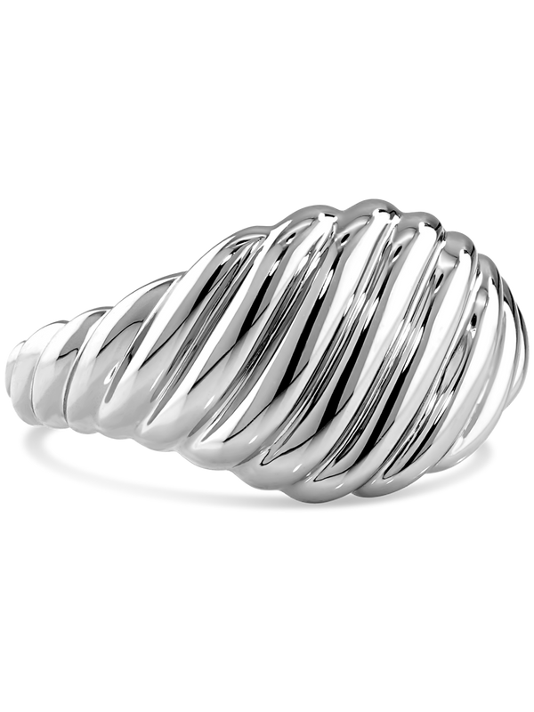 DEVATA Rope Ring  Rhodium Plated Sterling Silver
