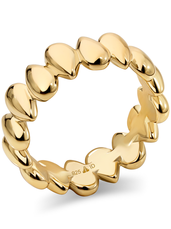 DEVATA Teardrop Eternity Band Ring Gold Plated Sterling Silver