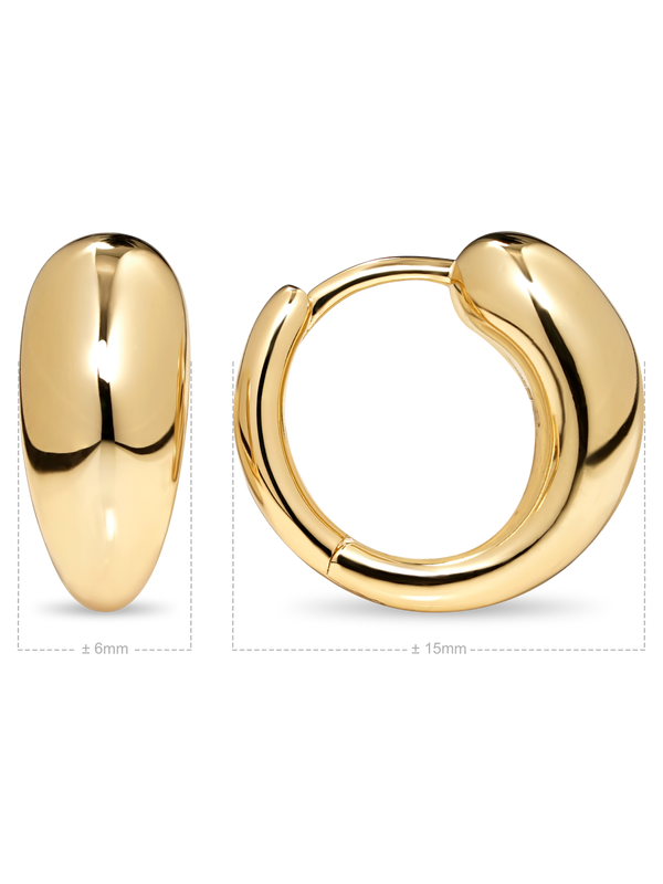 DEVATA Teardrop Hoop Earrings Gold Plated Sterling Silver