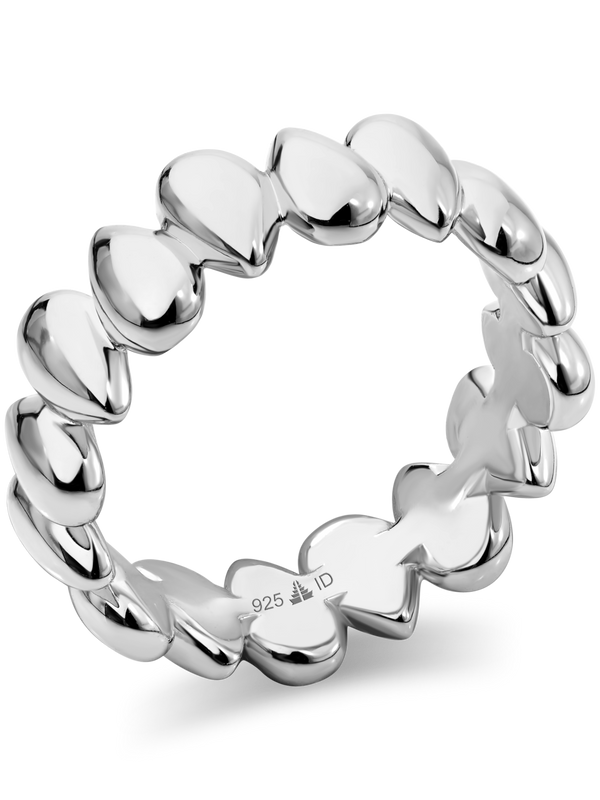 DEVATA Teardrop Eternity Band Ring Rhodium Plated Sterling Silver