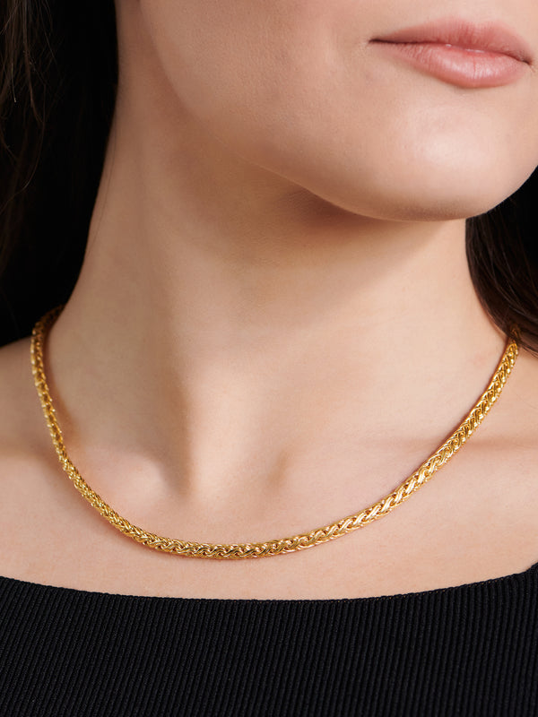 DEVATA Bali Paddy Chain Necklace Gold Plated Sterling Silver