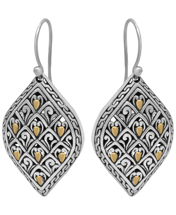 DEVATA Bali Jewelry  Dragon Skin 18K Gold Accent Drop Earrings