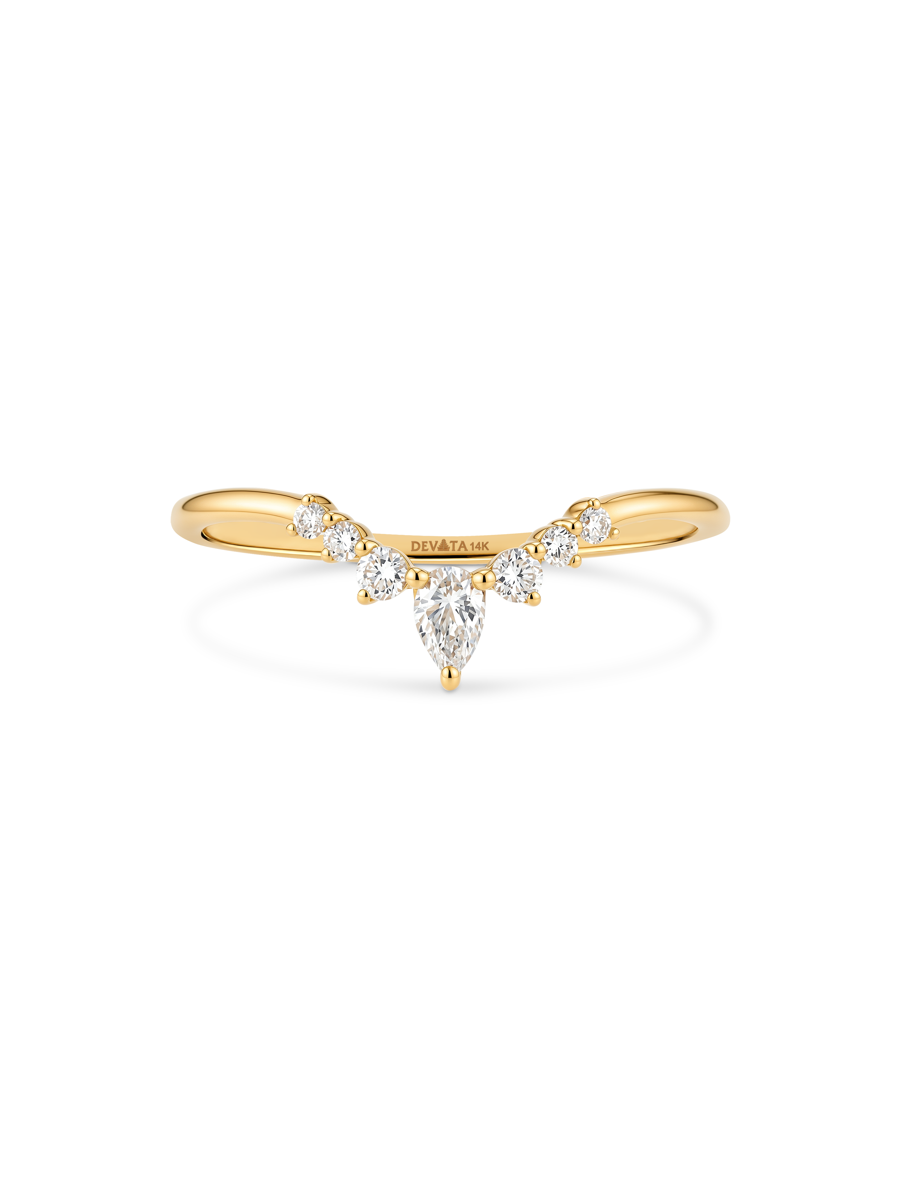 14K Gold Tiara Lab Grown Diamond Ring