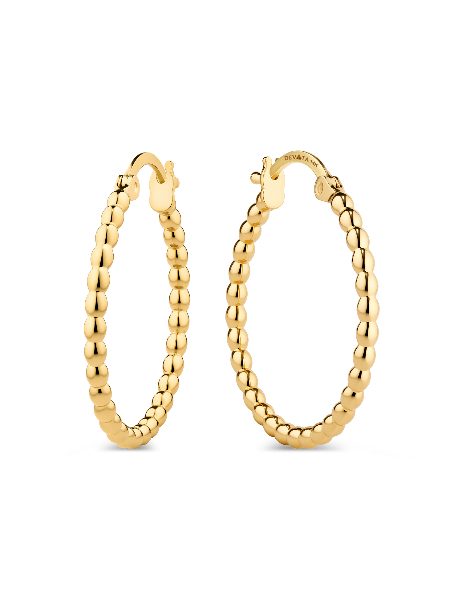 Beaded Ball Hoop Earrings