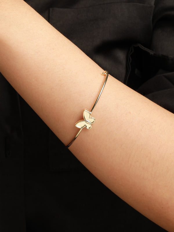 Devata Butterfly Bangle Bracelet in 14K Gold