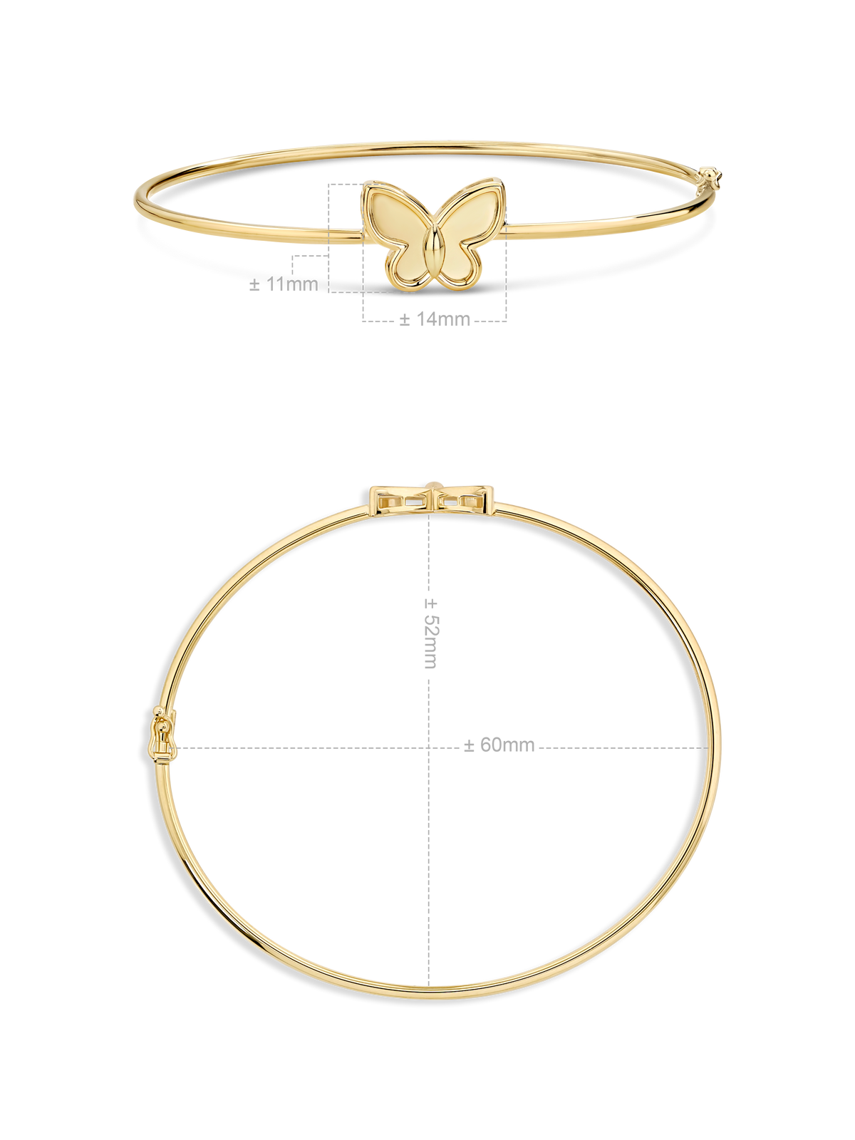 Devata Butterfly Bangle Bracelet in 14K Gold