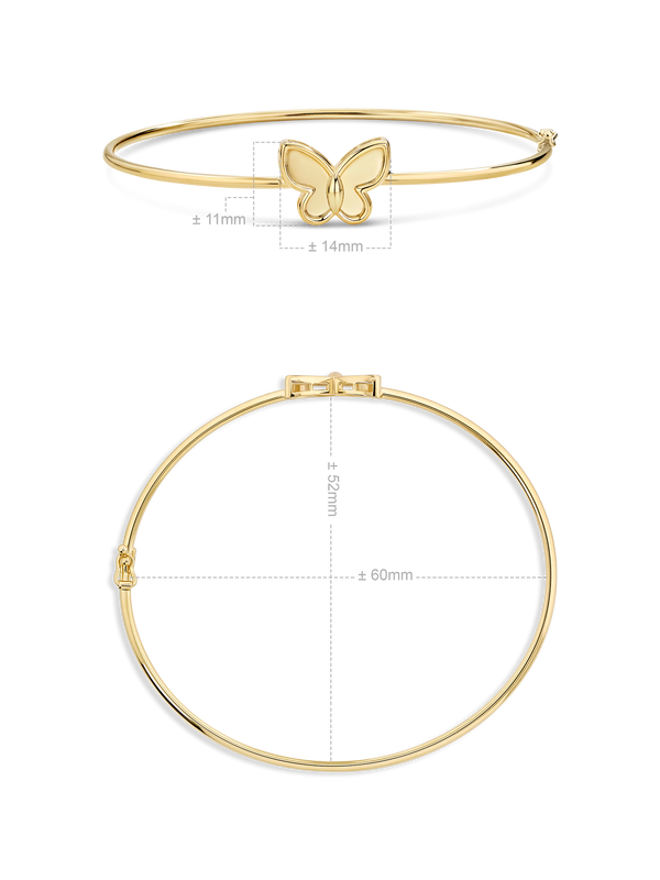 Devata Butterfly Bangle Bracelet in 14K Gold
