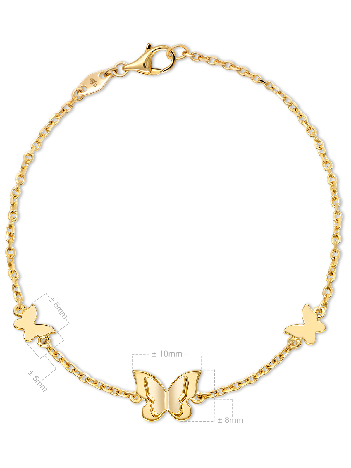 14K Gold Butterfly chain bracelet