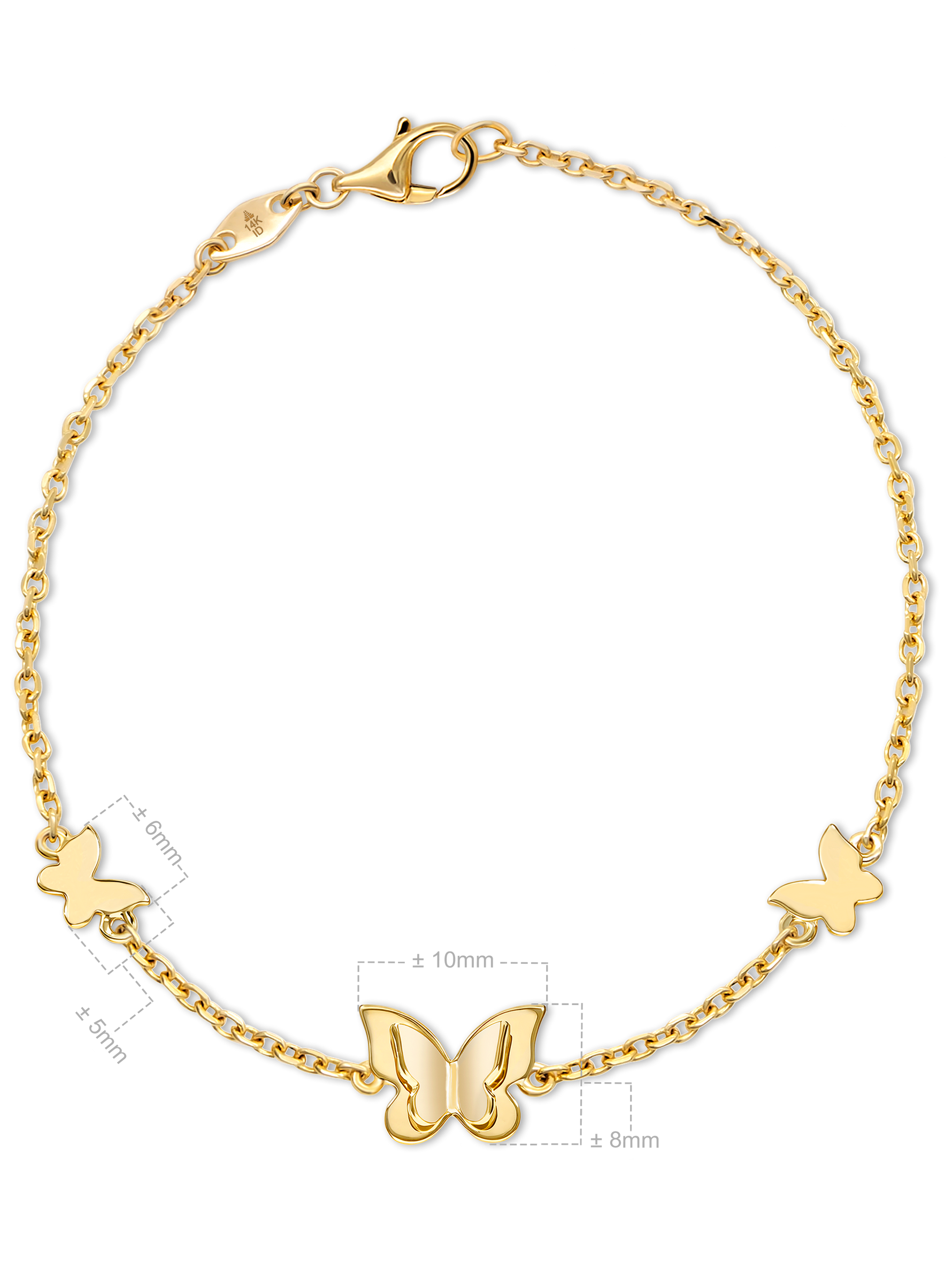 14K Gold Butterfly chain bracelet