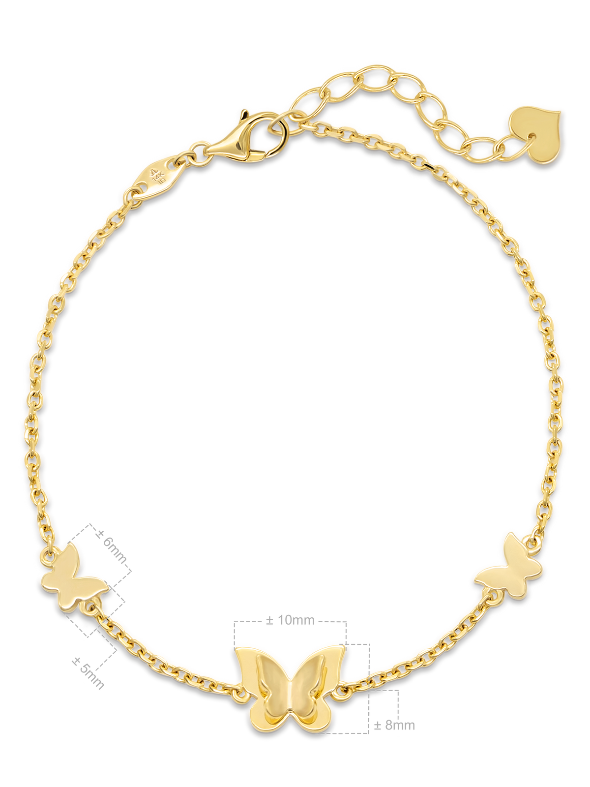 DEVATA Gold Butterfly Chain Bracelet