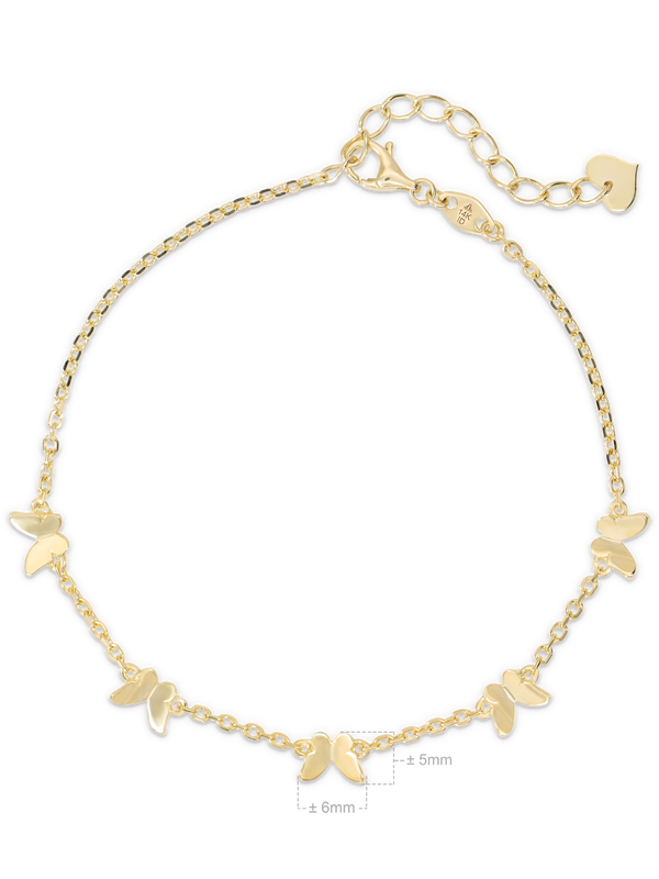 14K Gold Butterfly Chain Bracelet