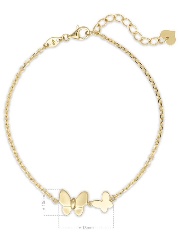 14K Gold Butterfly Chain Bracelet