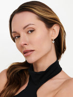 Butterfly Huggie Hoop Earrings in Rhodium Plated Sterling Silver