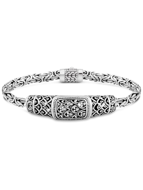 DEVATA Bali Borobudur Byzantine Chain Sterling Silver Bracelet