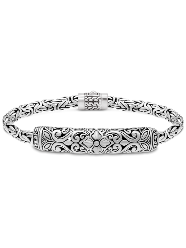 DEVATA Bali Borobudur Byzantine Chain Sterling Silver Bracelet 