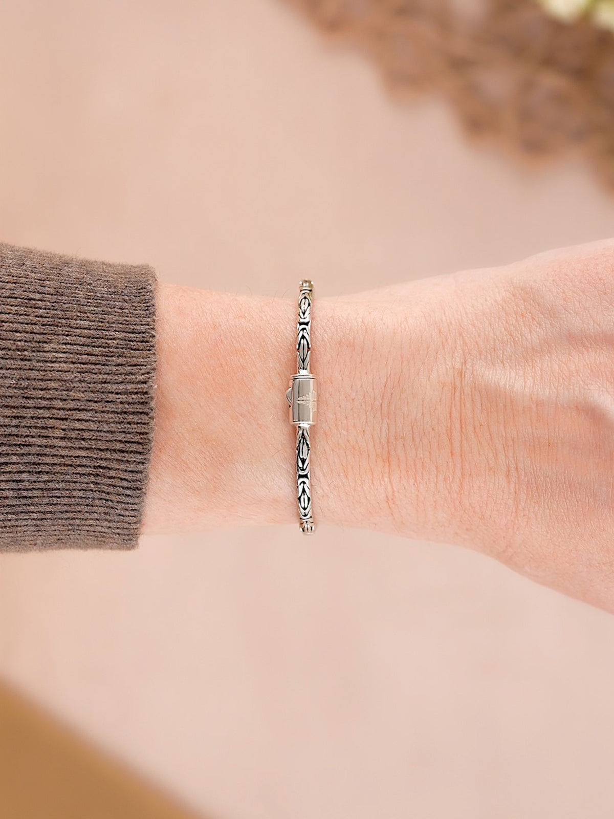 DEVATA Bali Borobudur Chain Bracelet Sterling Silver