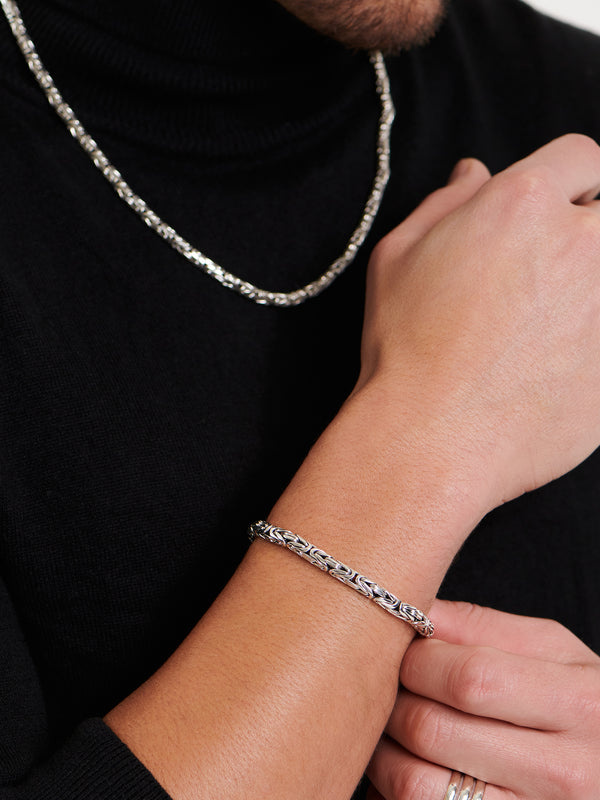 DEVATA Byzantine Chain Bracelet Sterling Silver