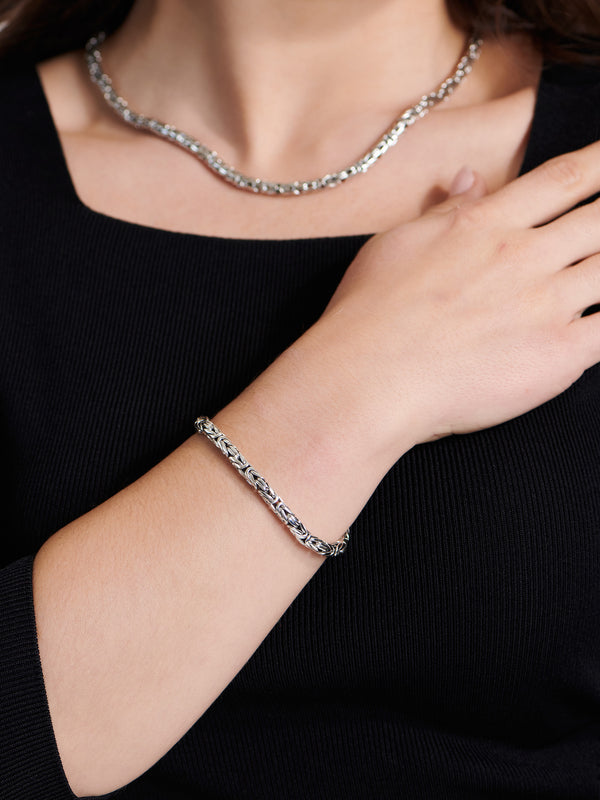 DEVATA Byzantine Chain Bracelet Sterling Silver